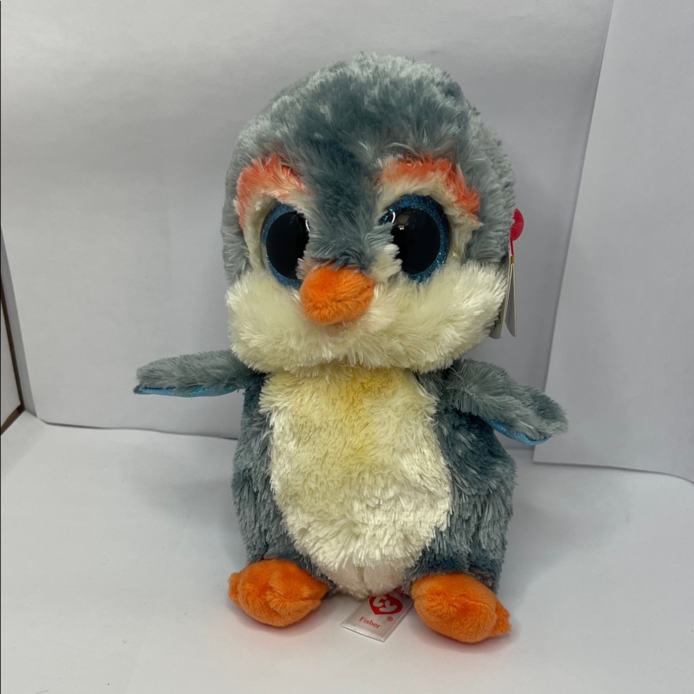 Ty Gray and Orange Penguin Plush Toy beanie boo